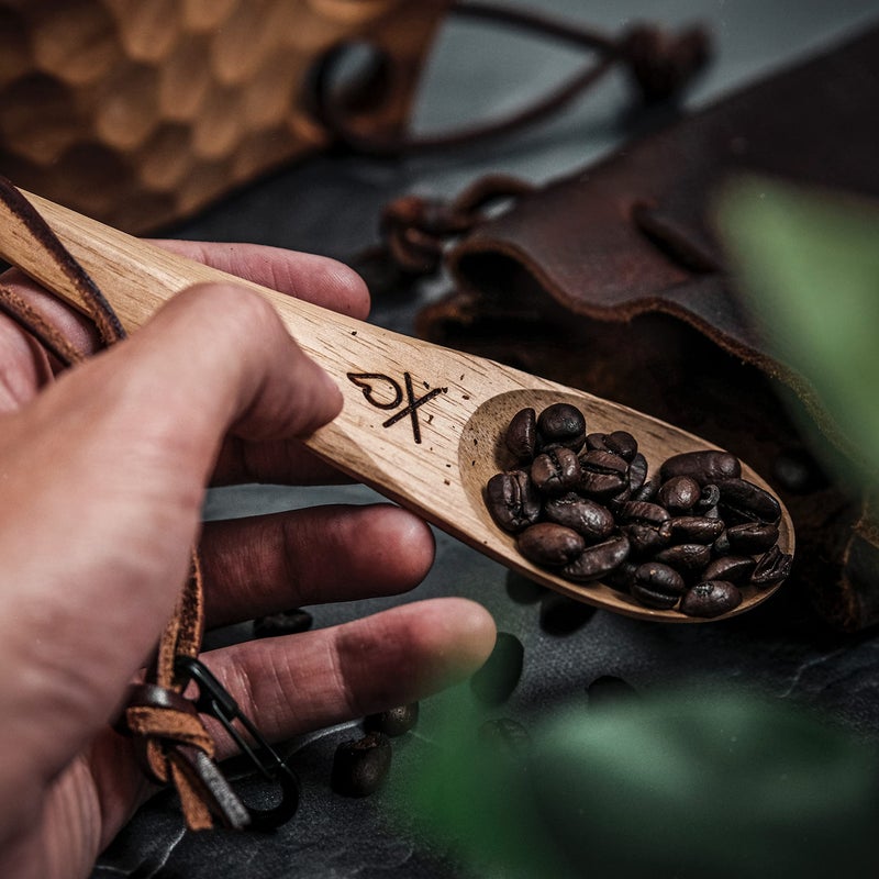 Ã¼berleben Ãœberleben | Dursten Kanu Wooden Camping Spoon â€“ Handcarved Nordic Utensil with Lanyard & Carabiner â€“ Lightweight Reusable Survival Tool & Camping Essentials Bushcraft Gear - Image 2